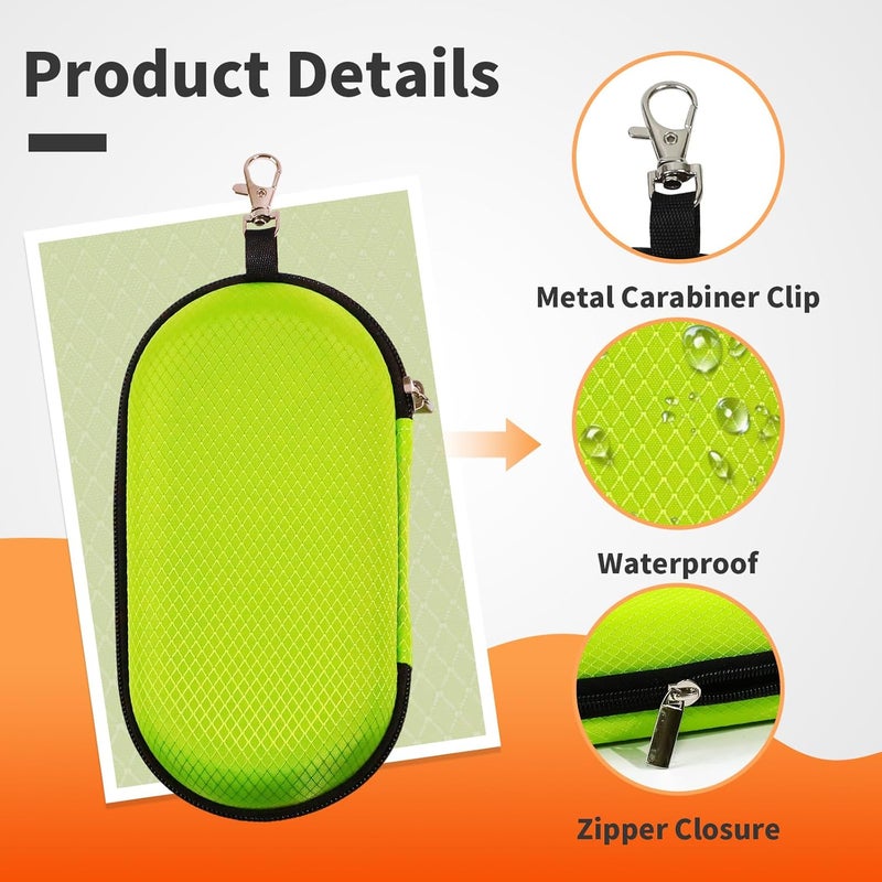 FlyingMage Store Double Eyeglasses Case, Hard Shell Dual Sunglasses Organizer with Zipper Clip Travel Glasses Storage for Women Men - Image 5
